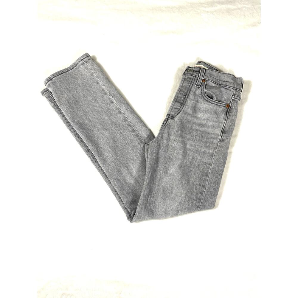 Levi’s Wedgie Straight Jeans Gray Denim W25 L28 Waterless